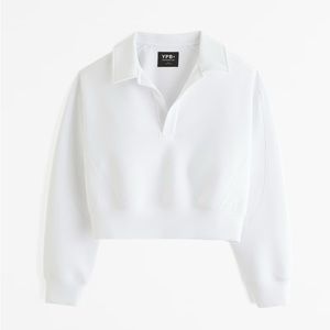 Abercrombie & Fitch SoftAF Polo Sweatshirt in White, Size Medium